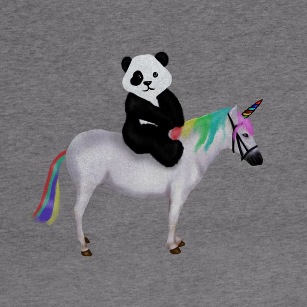 Cute Panda riding Unicorn, Birthday Girl, Women by dukito